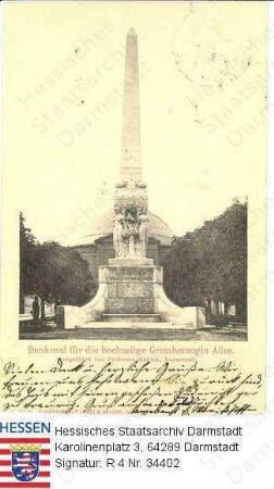Darmstadt, Alice-Denkmal / Denkmal für Großherzogin Alice v. Hessen und bei Rhein geb. Prinzessin v. Großbritannien (1843-1878)