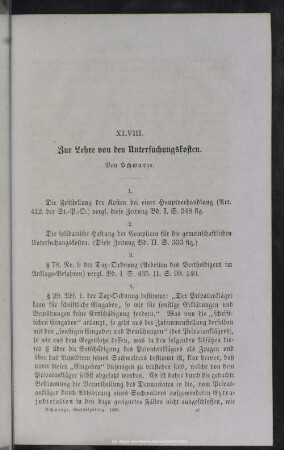 XLVIII. Zur Lehre von den Untersuchungskosten