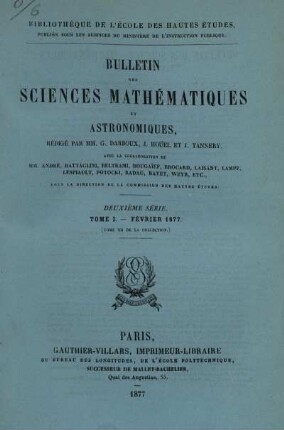Tome I. - Fevrier 1877.