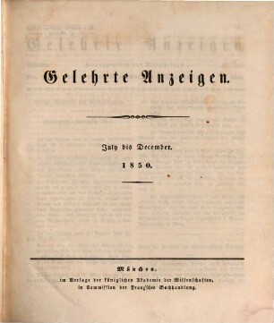 Gelehrte Anzeigen. 31. 1850