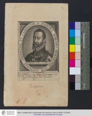 Johan Marquis van Berghen, Gouverneur van Henegou, Valenchyn, ende Cambresis