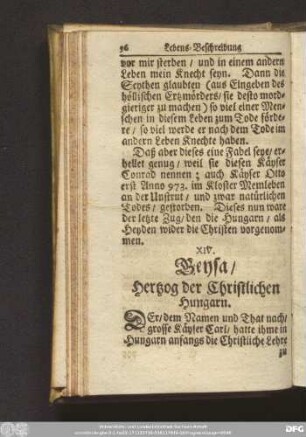 XIV. Geysa/ Hertzog der Christlichen Hungarn.