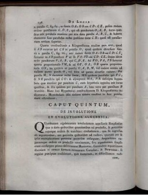Caput Quintum. De Involutione Et Evolutione Algebrica.