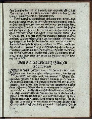 Von Gotteslästerung/ Fluchen und Schweren