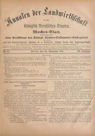 No. 48. Berlin, den 29. November 1871. XI. Jahrgang.