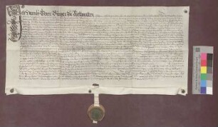 Hans Werer zu Riedmatt verschreibt sich gegenüber Hartmann von Hallwil, Komtur zu Beuggen, wegen 130 Pfund und 6 Pfund 10 Schillingen jährlichem Zins.