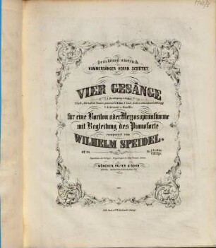 4 Gesänge : für 1 Bariton- oder Mezzosopranstimme mit Begl. d. Pianoforte ; op. 28