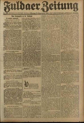 Erste Ausgabe vom Montag, den 30. September 1918.