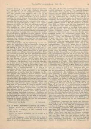 71-73 [Rezension] Texts and Studies. Contributions to biblical and patristic literature. Vol I. Nr. 4