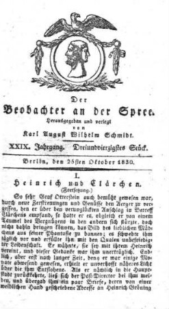 43. Stueck, 25. Oktober 1830