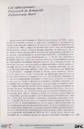 List zapieczętowany. Przyczynek do ikonografii Zwiastowania Marii