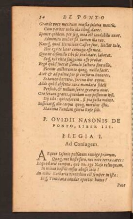 P. Ovidii Nasonis De Ponto, Liber III.