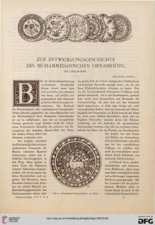 Zur Entwicklungsgeschichte des muhammedanischen Ornaments