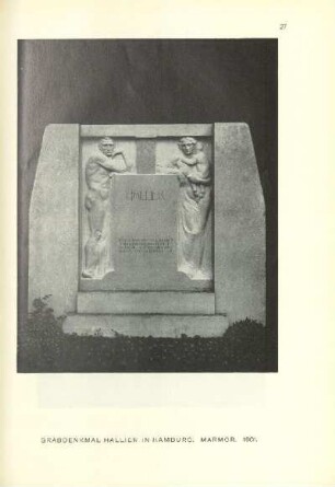 Grabdenkmal Hallier in Hamburg. Marmor. 1901
