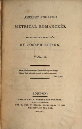 Ancient Engleish metrical romanceës, 2