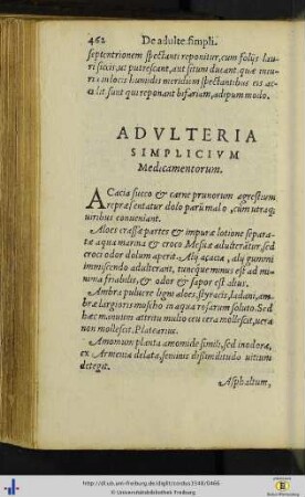 Adulteria simplicium medicamentorum.
