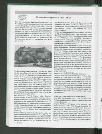 Unsere Siedlungsschule 1933-1945