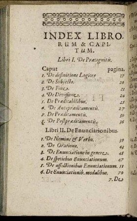 Index Librorum & Capitum.