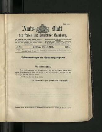 No. 63, 17. April 1904.