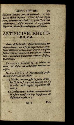 Artificium Rhetoricum.