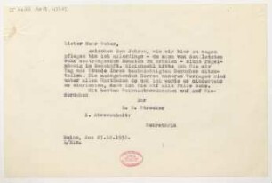 Brief an Ludwig Weber : 23.12.1932