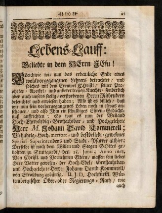 23-32, Lebens-Lauff.