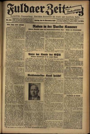 Ausgabe vom Freitag, den 19. November 1937.