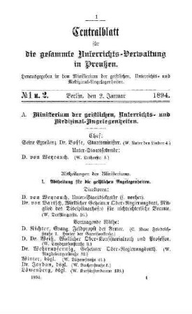 Ministerium der geistlichen, Unterrichts- und Medizinal-Angelegenheiten