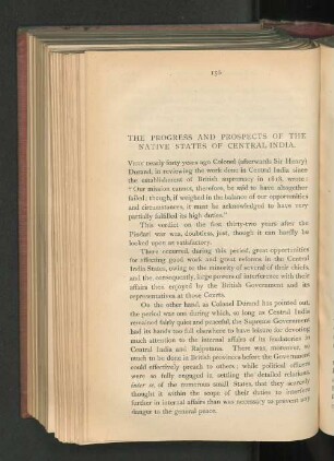 The progress and prospects of the native states of Central India.