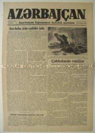 Wochenzeitung der antisowjetischen aserbaidjanischen Kollaborateure "Azerbajcan"