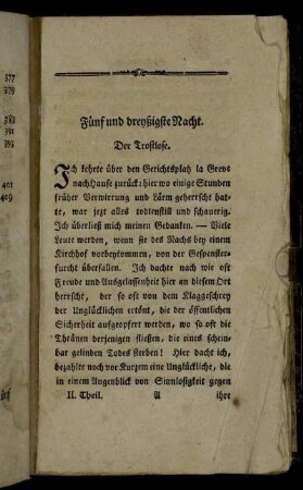 Fünf und dreyßigste Nacht. - Vierzigste Nacht.