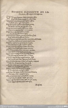 EIUSDEM ELEGIACUM AD LEctorem, in Alfrologiae centemptores.