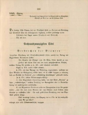XXIX. Sitzung. Verhandelt ... zu Berlin, am 29. Februar 1848