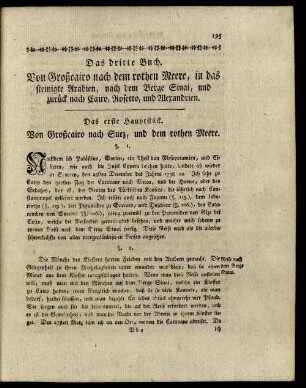 Das erste Hauptstück. Von Großcairo nach Suez, und dem rothen Meere