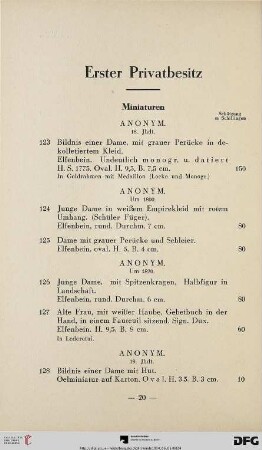 Miniaturen (Nr. 123-139)
