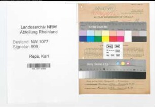 Entnazifizierung Karl Reps , geb. 16.07.1892 (Polizist)