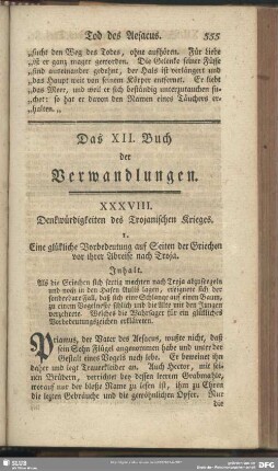 Das XII. Buch der Verwandlungen