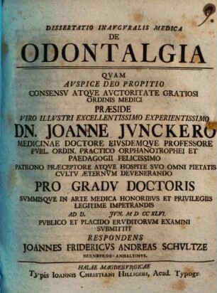 Diss. inaug. med. de odontalgia