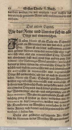 Das andere Capitel. Wie das Reine und Unreine sich in alle Dinge mit einvermischen.