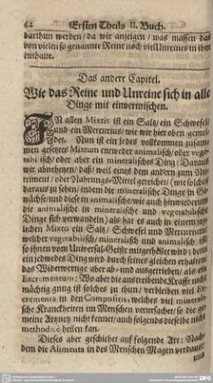 Das andere Capitel. Wie das Reine und Unreine sich in alle Dinge mit einvermischen.