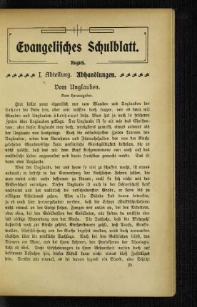 Vom Unglauben
