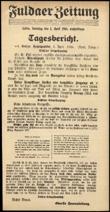Ausgabe vom Samstag, den 01. April 1916.