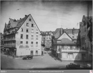 Allerheiligenstraße 76 und Brauhausgasse von Süden, im Hintergrund die Capitol-Lichtspiele, Zeil 56-58
