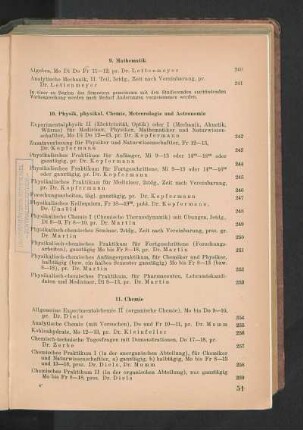 10. Physik, physikal. Chemie, Meteorologie und Astronomie
