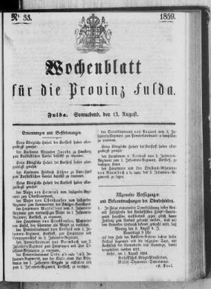 Nr. 33, Ausgabe vom 13. August 1859
