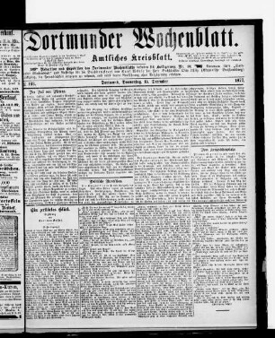 Dortmunder Wochenblatt. 1868-1877