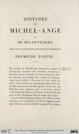 Histoire de Michel- Ange Et De Ses Ouvrages