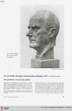 57: Aus der Großen Deutschen Kunstausstellung München 1941, [2] : vom plastischen und malerischen Bildnis