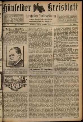 Zweite Ausgabe vom Samstag, den 09. Februar 1929.