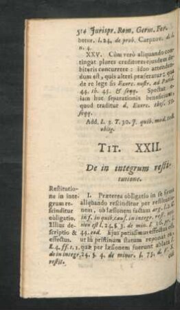 Tit. XXII. De in integrum restitutione